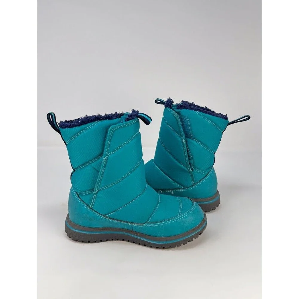 LL Bean Ultralight Kids Winter Boots Blue Quilted Insulated 200 Primaloft US 10